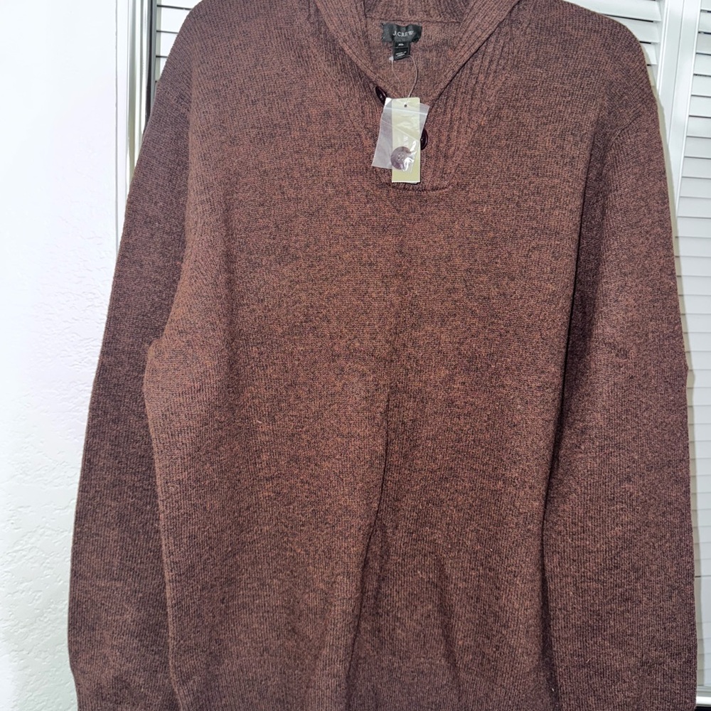 J. Crew Men's V-Neck Sweater in Deep Brown wool